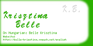 krisztina belle business card